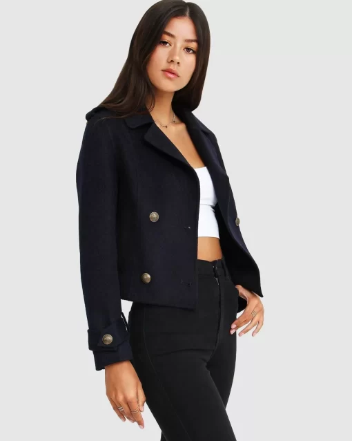 Belle & Bloom Better Off Military Peacoat - Navy Cheap