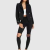 Belle & Bloom Better Off Military Peacoat - Navy Cheap