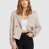 Belle & Bloom Better Off Military Peacoat - Sand Flash Sale