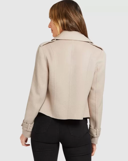 Belle & Bloom Better Off Military Peacoat - Sand Flash Sale