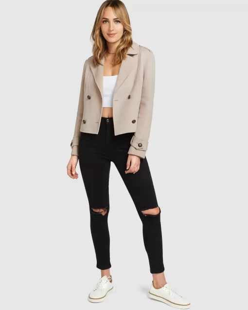 Belle & Bloom Better Off Military Peacoat - Sand Flash Sale