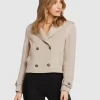 Belle & Bloom Better Off Military Peacoat - Sand Flash Sale