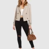 Belle & Bloom Better Off Military Peacoat - Sand Flash Sale