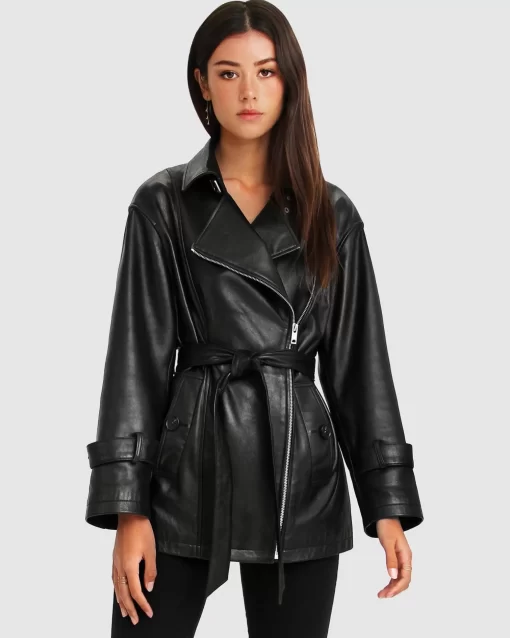 Belle & Bloom Bff Belted Leather Jacket Outlet