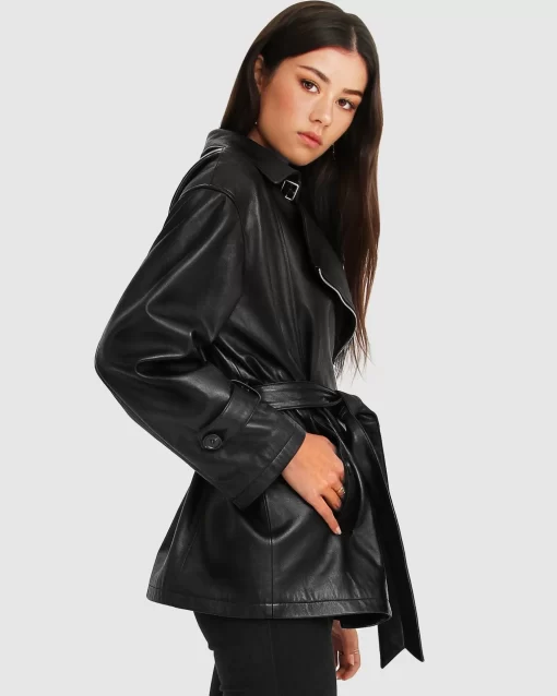 Belle & Bloom Bff Belted Leather Jacket Outlet