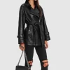 Belle & Bloom Bff Belted Leather Jacket Outlet