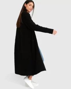 Belle & Bloom Born To Run Sustainable Sweater Coat - Black Best Sale