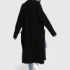 Belle & Bloom Born To Run Sustainable Sweater Coat - Black Clearance