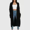 Belle & Bloom Born To Run Sustainable Sweater Coat - Black Clearance