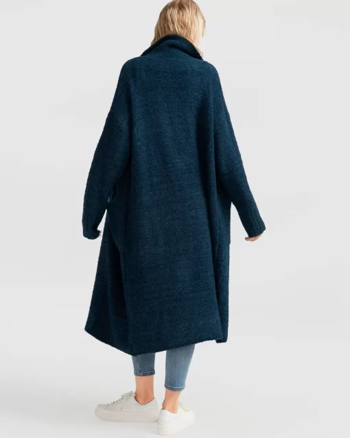 Belle & Bloom Born To Run Sustainable Sweater Coat - Dark Teal Store