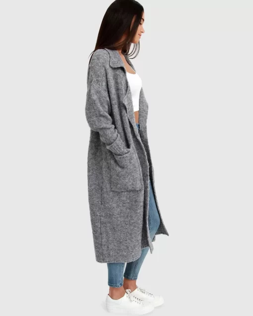 Belle & Bloom Born To Run Sustainable Sweater Coat - Grey Discount