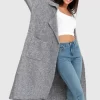 Belle & Bloom Born To Run Sustainable Sweater Coat - Grey Discount