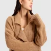 Belle & Bloom Born To Run Sustainable Sweater Coat - Light Camel Hot