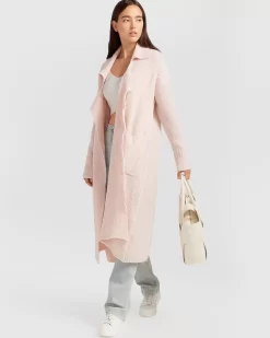 Belle & Bloom Born To Run Sustainable Sweater Coat - Pale Pink Best Sale