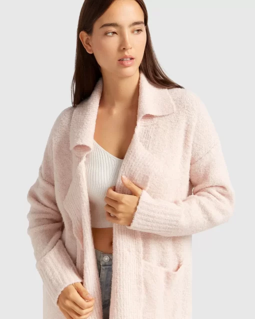 Belle & Bloom Born To Run Sustainable Sweater Coat - Pale Pink Best Sale