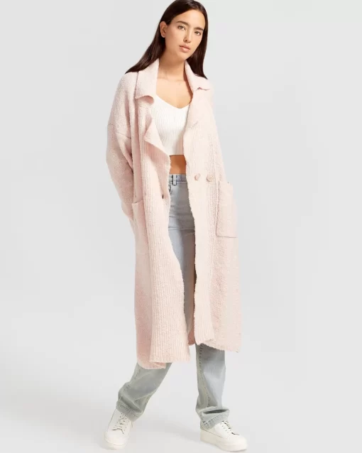 Belle & Bloom Born To Run Sustainable Sweater Coat - Pale Pink Best Sale