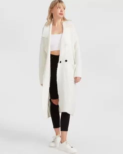 Belle & Bloom Born To Run Sustainable Sweater Coat - White Flash Sale