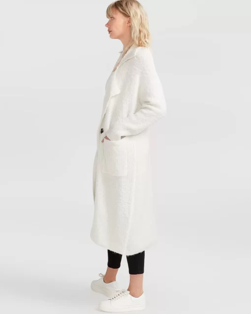 Belle & Bloom Born To Run Sustainable Sweater Coat - White Flash Sale