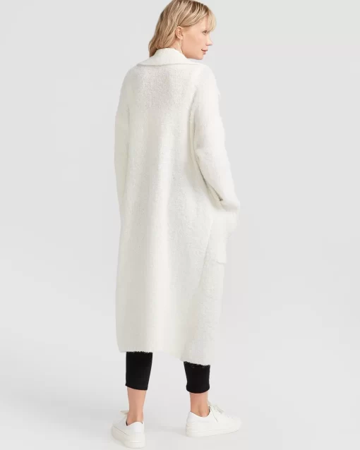 Belle & Bloom Born To Run Sustainable Sweater Coat - White Flash Sale