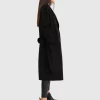 Belle & Bloom Boss Girl Double-Breasted Lined Wool Coat - Black Shop