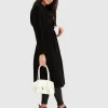 Belle & Bloom Boss Girl Double-Breasted Lined Wool Coat - Black Shop