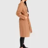 Belle & Bloom Boss Girl Double-Breasted Lined Wool Coat - Camel Flash Sale