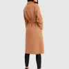 Belle & Bloom Boss Girl Double-Breasted Lined Wool Coat - Camel Flash Sale