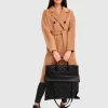 Belle & Bloom Boss Girl Double-Breasted Lined Wool Coat - Camel Flash Sale