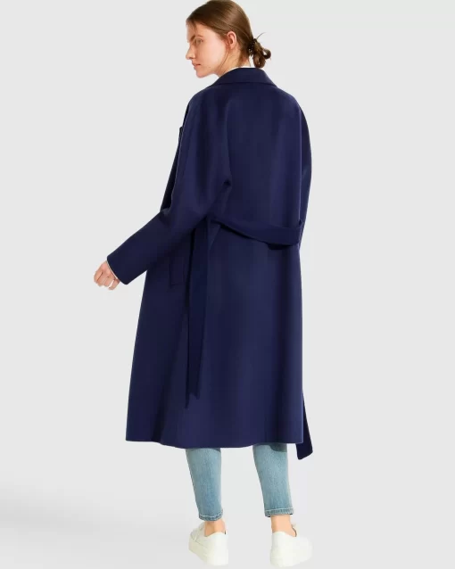 Belle & Bloom Boss Girl Double-Breasted Lined Wool Coat - Midnight Blue Online