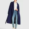 Belle & Bloom Boss Girl Double-Breasted Lined Wool Coat - Midnight Blue Online