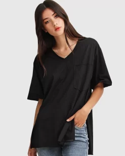 Belle & Bloom Brave Soul Oversized T-Shirt - Black Cheap