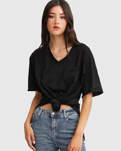 Belle & Bloom Brave Soul Oversized T-Shirt - Black Cheap