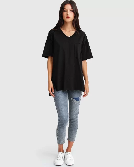 Belle & Bloom Brave Soul Oversized T-Shirt - Black Cheap