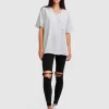 Belle & Bloom Brave Soul Oversized T-Shirt - Grey Clearance