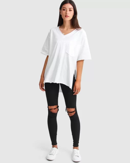 Belle & Bloom Brave Soul Oversized T-Shirt - White Sale