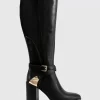 Belle & Bloom Breton Knee High Boot - Black Flash Sale