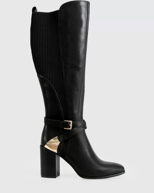 Belle & Bloom Breton Knee High Boot - Black Flash Sale