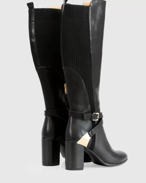 Belle & Bloom Breton Knee High Boot - Black Flash Sale