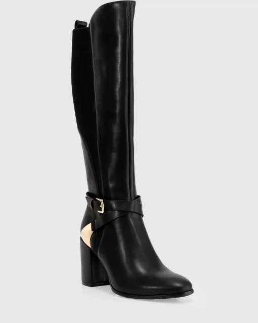 Belle & Bloom Breton Knee High Boot - Black Flash Sale