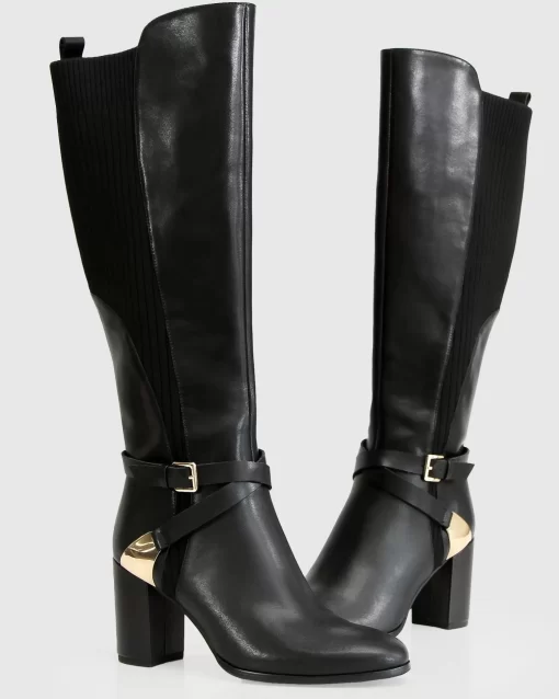 Belle & Bloom Breton Knee High Boot - Black Flash Sale