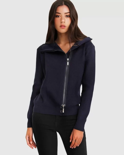 Belle & Bloom Brother'S Zip Front Jumper - Navy Shop