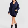 Belle & Bloom Cambridge Oversized Wool Blazer - Blue Cheap