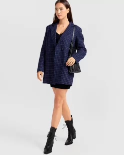 Belle & Bloom Cambridge Oversized Wool Blazer - Blue Cheap