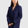 Belle & Bloom Cambridge Oversized Wool Blazer - Blue Cheap