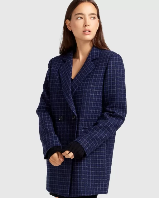 Belle & Bloom Cambridge Oversized Wool Blazer - Blue Cheap