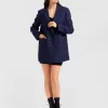 Belle & Bloom Cambridge Oversized Wool Blazer - Blue Cheap