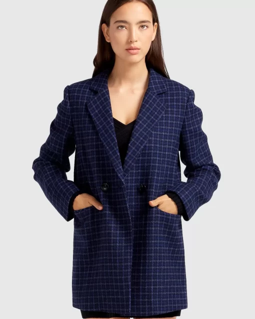 Belle & Bloom Cambridge Oversized Wool Blazer - Blue Cheap