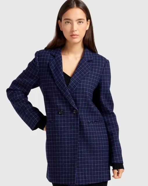 Belle & Bloom Cambridge Oversized Wool Blazer - Blue Cheap