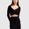 Belle & Bloom C'Est Belle Knit Mini Skirt - Black Clearance