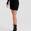 Belle & Bloom C'Est Belle Knit Mini Skirt - Black Clearance